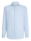 Brunello Cucinelli Spread-collar Shirt In Blue