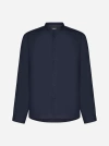 Brunello Cucinelli Men's Linen Easy Fit Shirt With Spread Collar In Blue