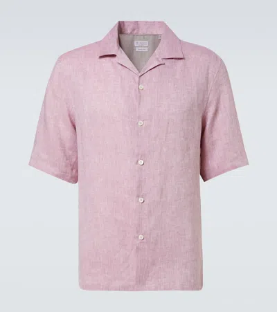 Brunello Cucinelli Linen Shirt In Gold