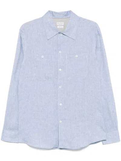 Brunello Cucinelli Linen Shirt In Clear Blue
