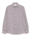 Brunello Cucinelli Linen Shirt In Gray
