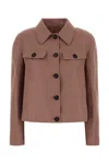 Brunello Cucinelli Linen Cropped Jacket In Brown