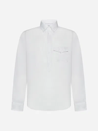 Brunello Cucinelli Linen Shirt In Natural White