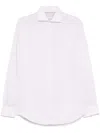 Brunello Cucinelli Men Linen Easy Fit Shirt With Spread Collar In Neutrals