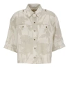 Brunello Cucinelli Floral-print Linen Shirt In Neutrals