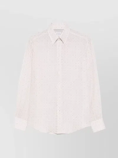 Brunello Cucinelli Linen Shirt Pattern All-over In White