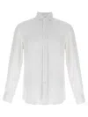 Brunello Cucinelli Linen Shirt With Back Yoke And Curved Hem