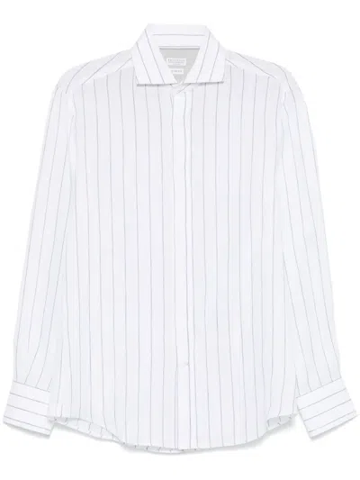 Brunello Cucinelli Linen Shirt In White
