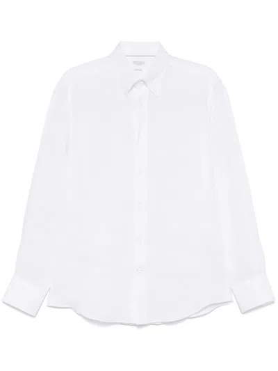 Brunello Cucinelli Linen Shirt In White