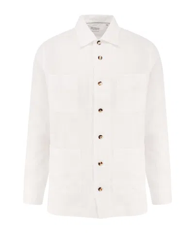 Brunello Cucinelli Linen Shirt In White
