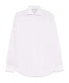 Brunello Cucinelli Men Linen Easy Fit Shirt With Spread Collar In White