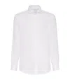 Brunello Cucinelli Cotton Shirt With Button-up Style And Spread Collar In White