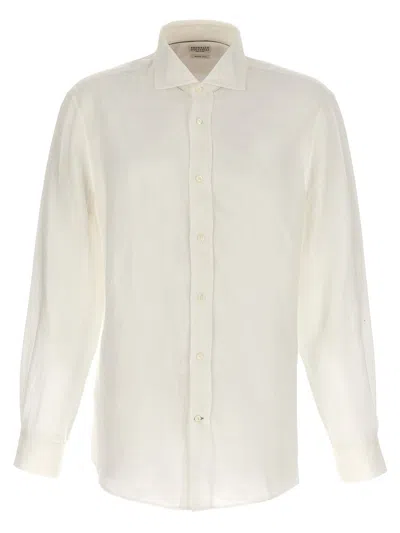 Brunello Cucinelli Linen Shirt In White