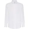 Brunello Cucinelli Cotton Shirt With Button-up Style And Spread Collar In White