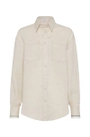 Brunello Cucinelli Embellished Linen Shirt In Yuta