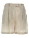 Brunello Cucinelli Linen Shorts Bermuda And Short In Beige