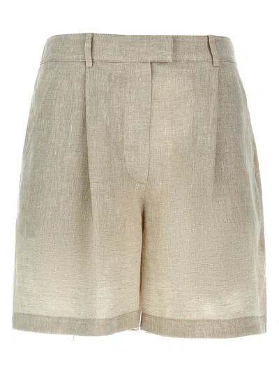 Brunello Cucinelli Linen Shorts Bermuda And Short In Beige