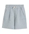 Brunello Cucinelli Linen Shorts In Gray