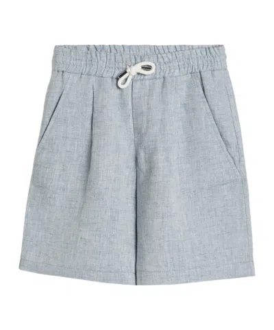 Brunello Cucinelli Linen Shorts In Gray