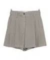 Brunello Cucinelli Linen Shorts In Gray