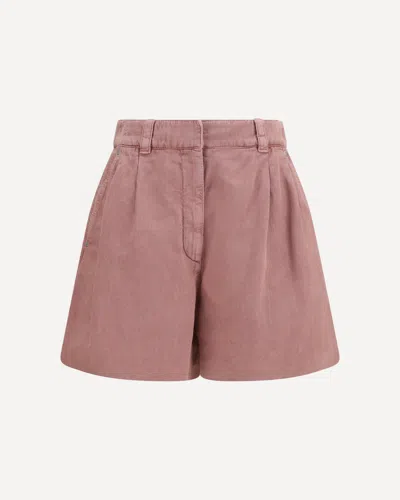 Brunello Cucinelli Linen Shorts In Pink