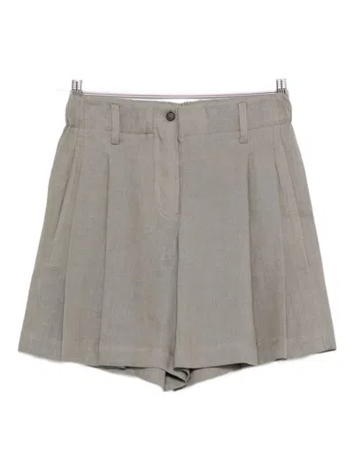 Brunello Cucinelli Linen Shorts In Neutral