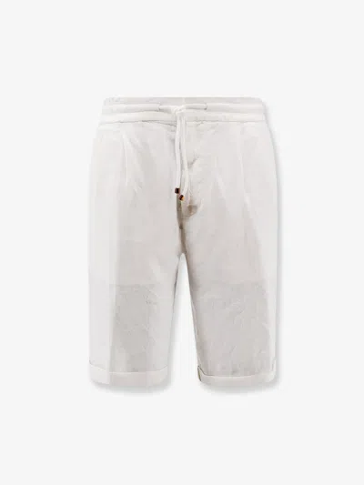 Brunello Cucinelli Linen Shorts In White