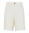 Brunello Cucinelli Linen-silk-blend Bermuda Shorts In Panama