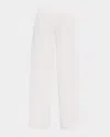 Brunello Cucinelli Linen-silk Paillette Knit Straight-leg Pull-on Pants In White