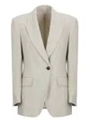 Brunello Cucinelli Linen Single-breasted Jacket In Neutral