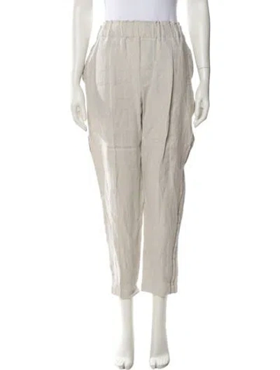 Pre-owned Brunello Cucinelli Linen Skinny Leg Pants W/ Tags In White