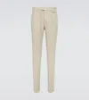 Brunello Cucinelli Linen Slim Pants In Beige