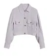 Brunello Cucinelli Linen Sparkling Canvas Shirt Jacket In Purple