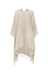 Brunello Cucinelli Linen Sparkling Poncho In Lessivè