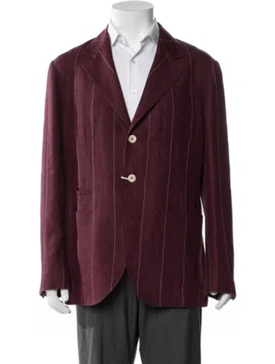 Pre-owned Brunello Cucinelli Linen Sport Coat W/ Tags In Burgundy