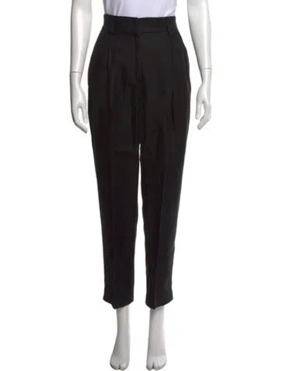 Pre-owned Brunello Cucinelli Linen Straight Leg Pants In Black