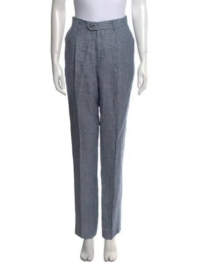 Pre-owned Brunello Cucinelli Linen Straight Leg Pants In Blue