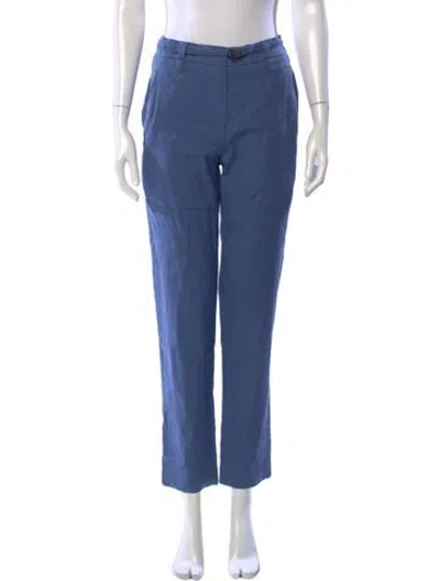 Pre-owned Brunello Cucinelli Linen Straight Leg Pants In Blue