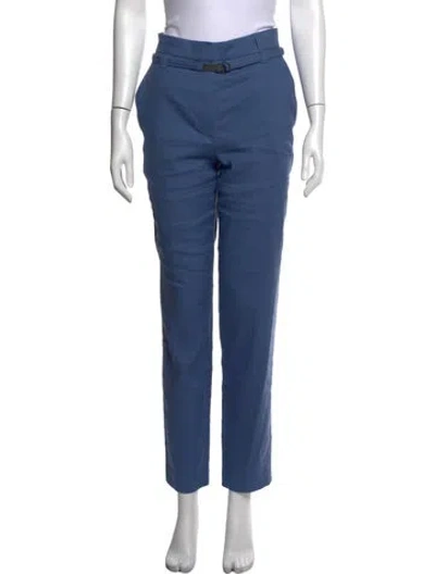 Pre-owned Brunello Cucinelli Linen Straight Leg Pants In Blue