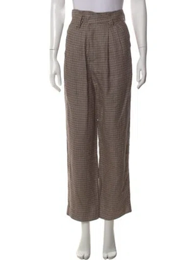 Pre-owned Brunello Cucinelli Linen Straight Leg Pants In Brown