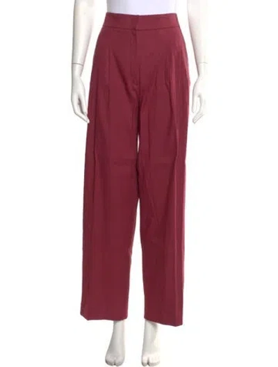 Pre-owned Brunello Cucinelli Linen Straight Leg Pants In Burgundy