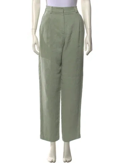 Pre-owned Brunello Cucinelli Linen Straight Leg Pants In Green