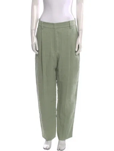 Pre-owned Brunello Cucinelli Linen Straight Leg Pants In Green