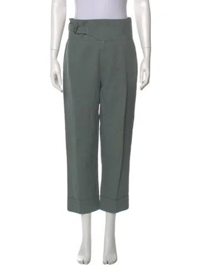 Pre-owned Brunello Cucinelli Linen Straight Leg Pants In Green