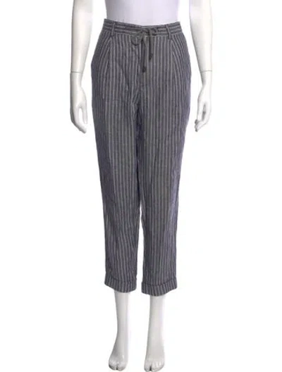 Pre-owned Brunello Cucinelli Linen Straight Leg Pants In Grey