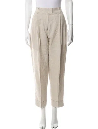Pre-owned Brunello Cucinelli Linen Straight Leg Pants In Neutral