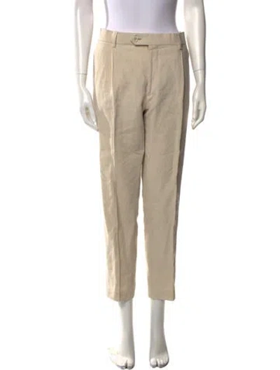 Pre-owned Brunello Cucinelli Linen Straight Leg Pants In Neutral