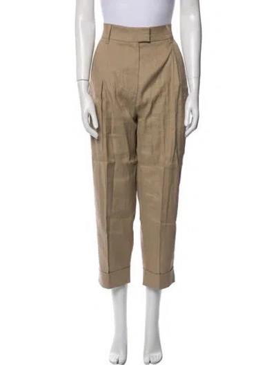 Pre-owned Brunello Cucinelli Linen Straight Leg Pants In Neutral