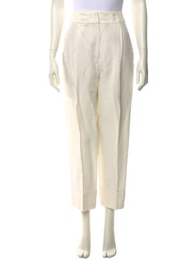 Pre-owned Brunello Cucinelli Linen Straight Leg Pants In Neutral