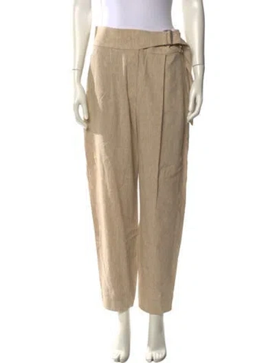 Pre-owned Brunello Cucinelli Linen Straight Leg Pants In Neutral